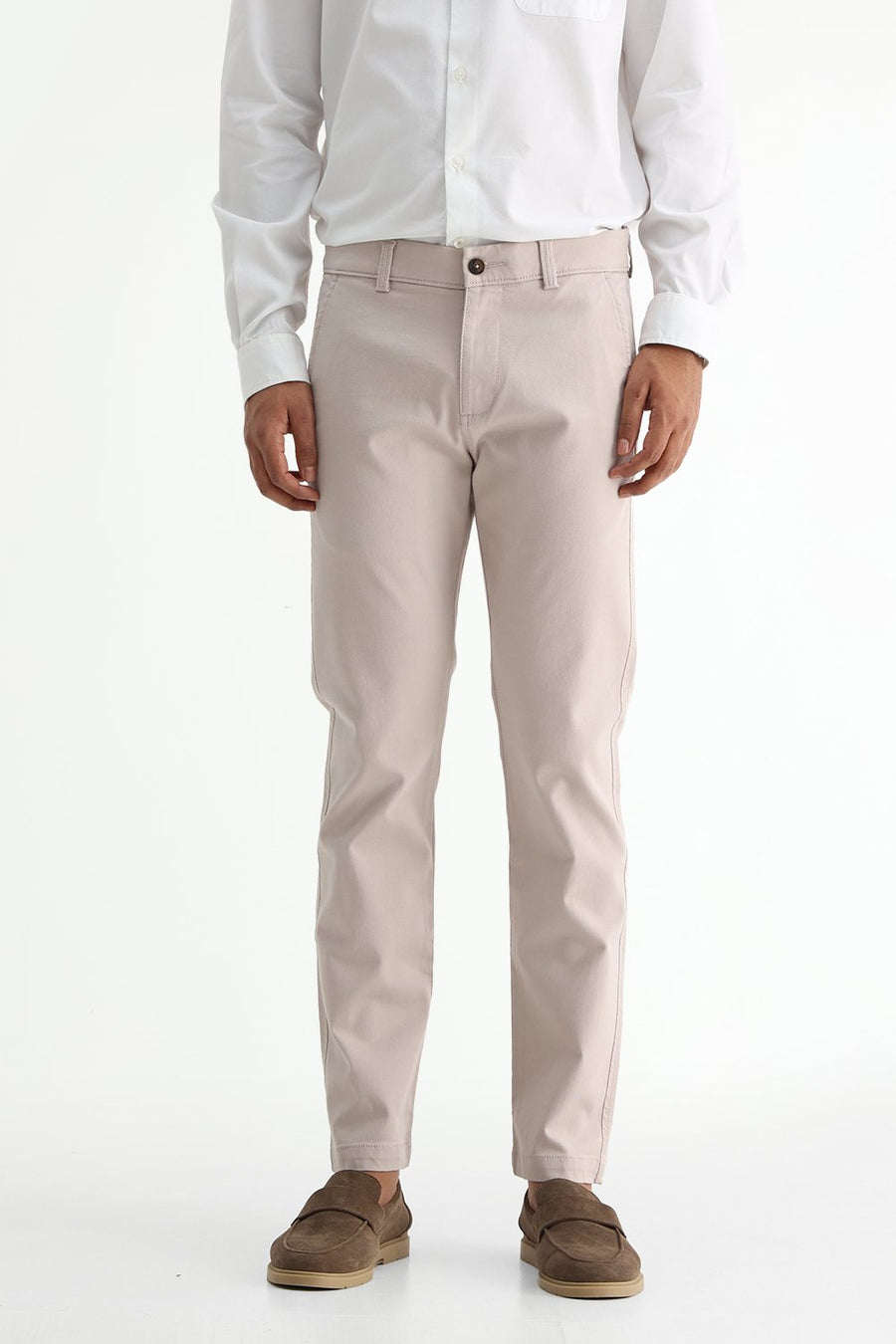 BASICS TAPERED FIT  COTTON STRETCH STRUCTURE TROUSER