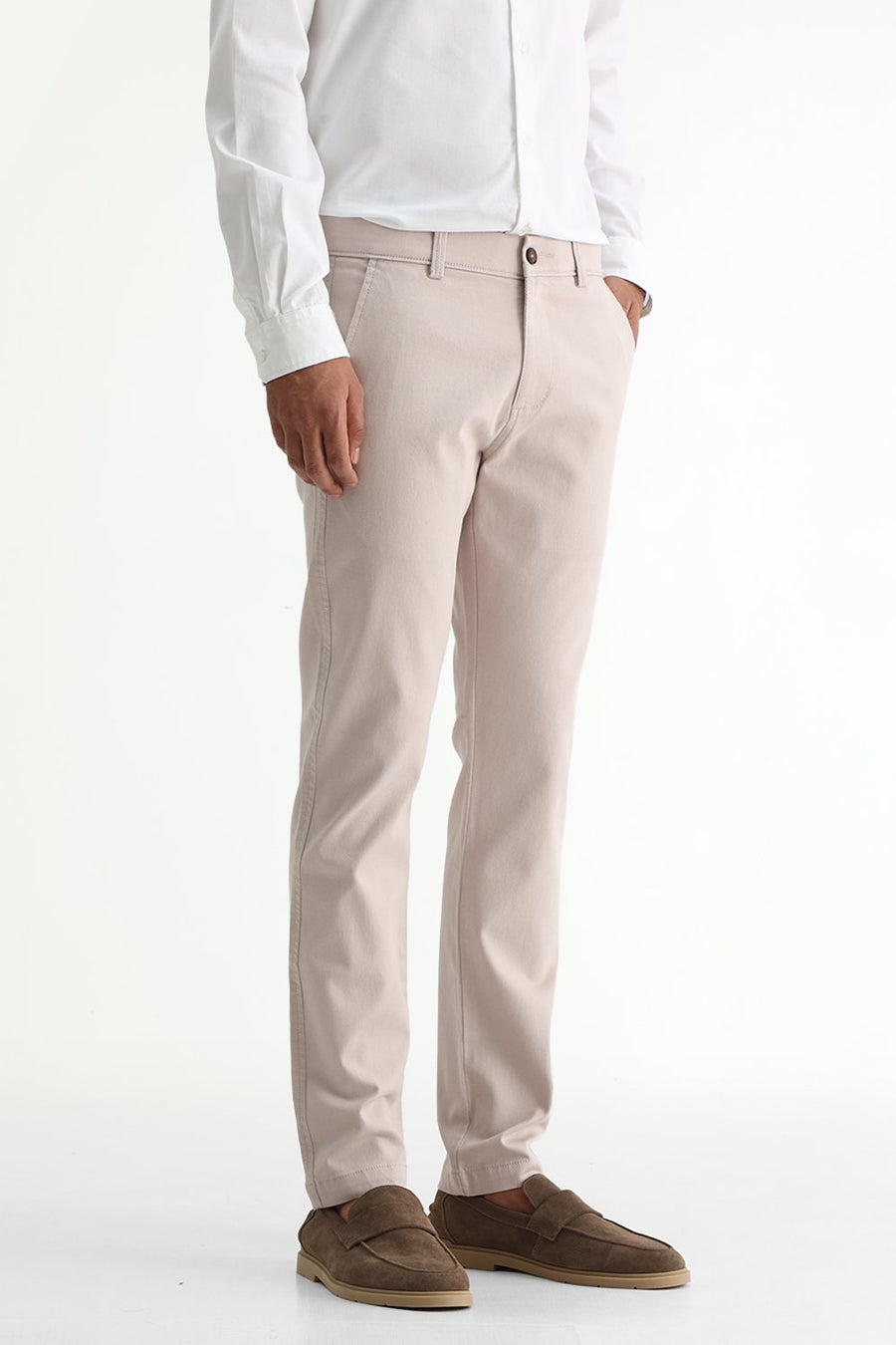 BASICS TAPERED FIT  COTTON STRETCH STRUCTURE TROUSER