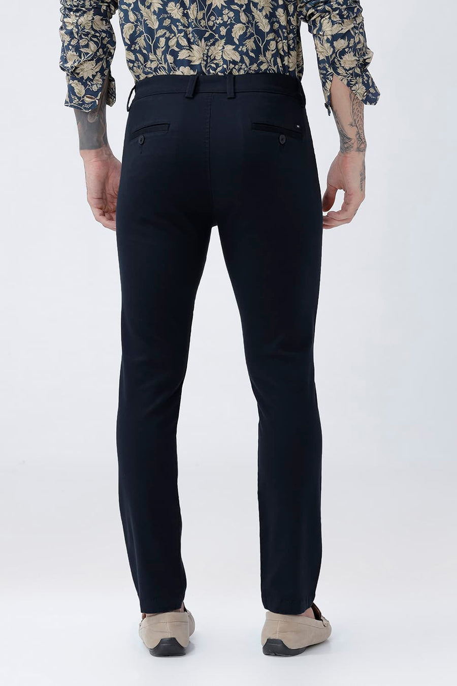 BASICS TAPERED FIT  COTTON STRETCH STRUCTURE TROUSER