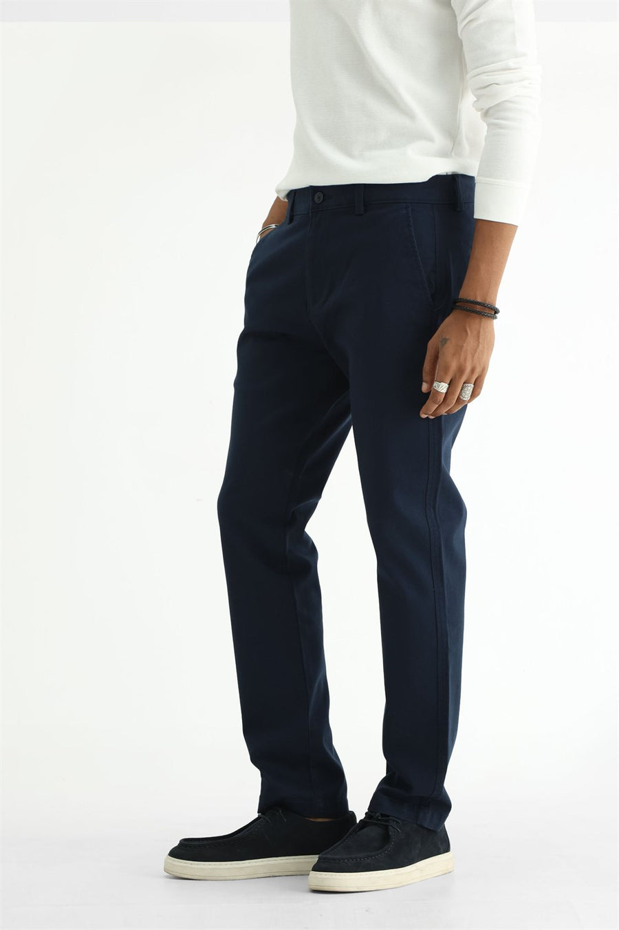 BASICS TAPERED FIT  COTTON STRETCH STRUCTURE TROUSER