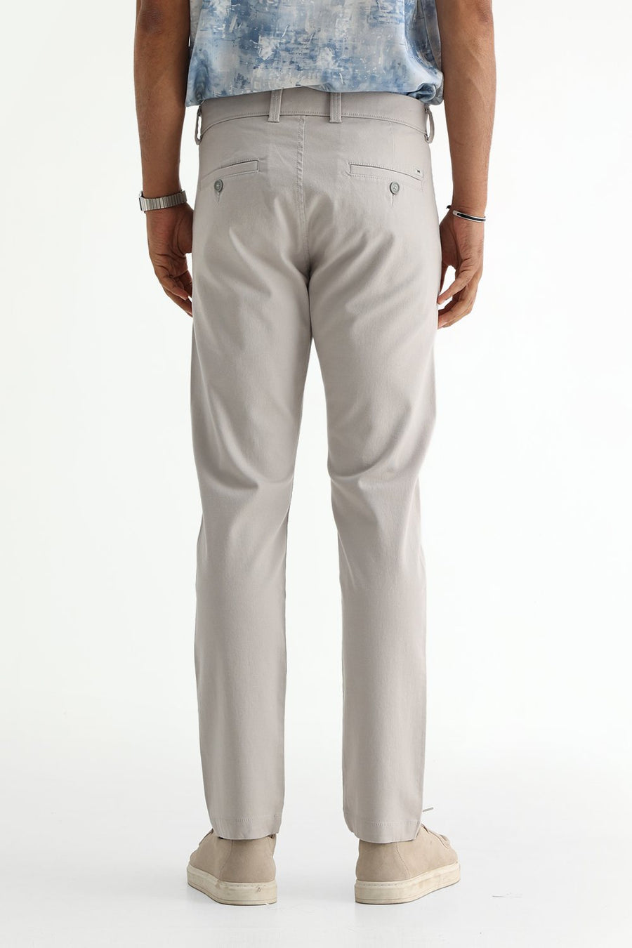 BASICS TAPERED FIT  COTTON STRETCH STRUCTURE TROUSER