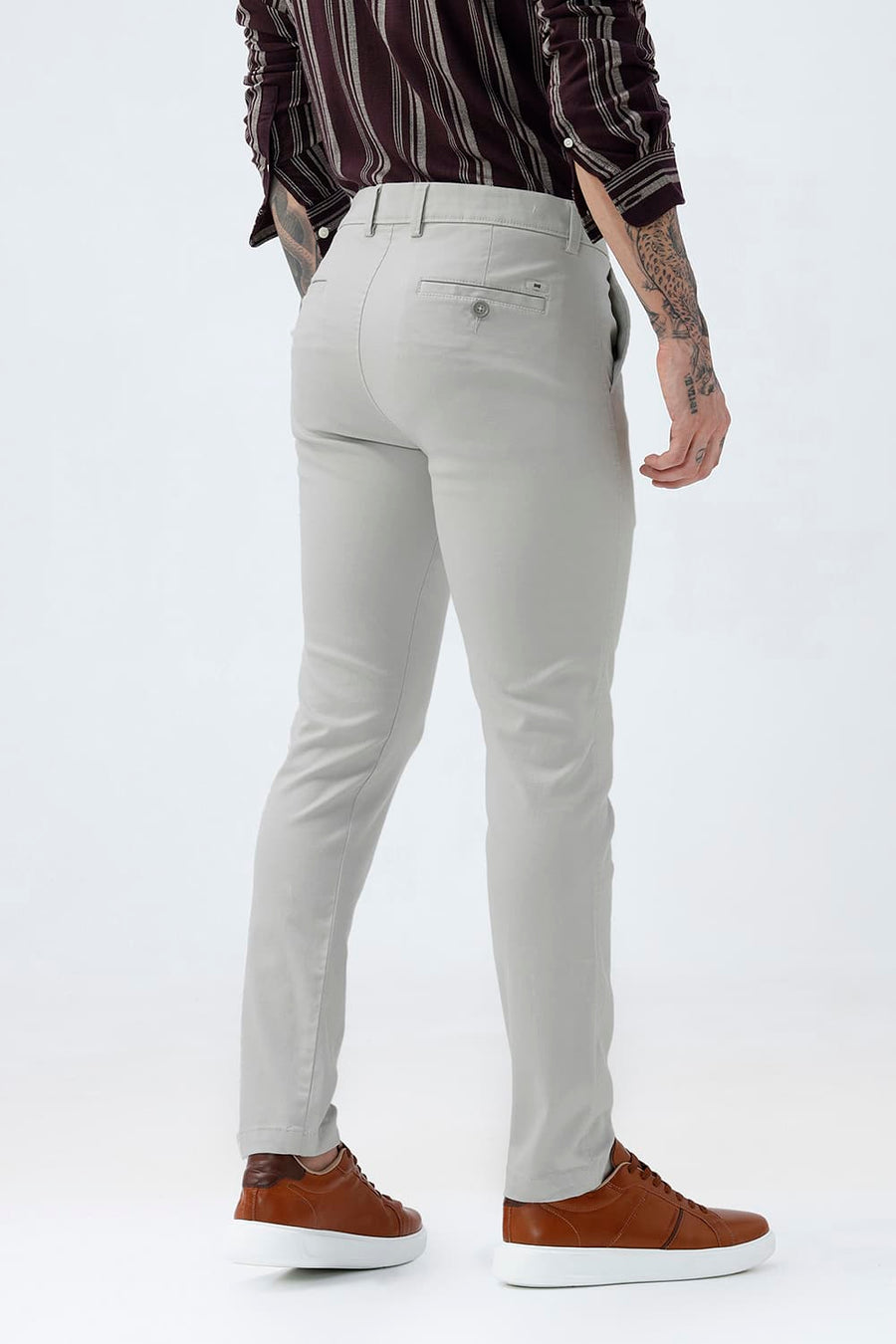 BASICS TAPERED FIT  COTTON STRETCH STRUCTURE TROUSER