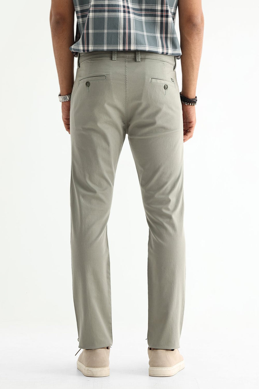 BASICS TAPERED FIT  COTTON STRETCH STRUCTURE TROUSER