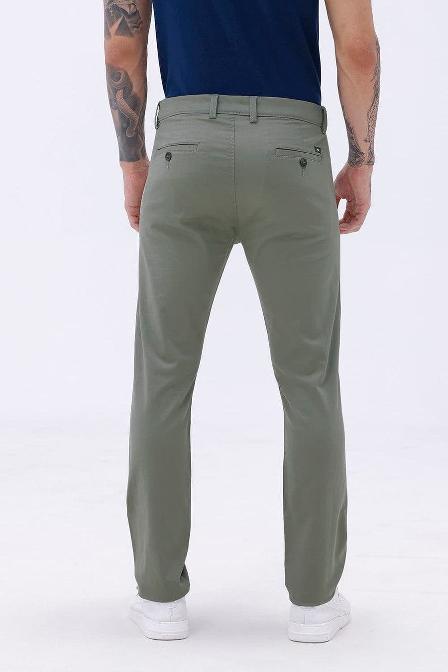 BASICS TAPERED FIT  COTTON STRETCH STRUCTURE TROUSER