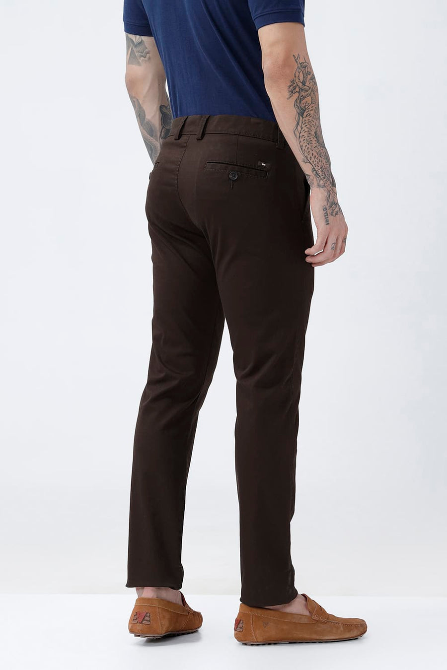 BASICS TAPERED FIT  COTTON STRETCH STRUCTURE TROUSER