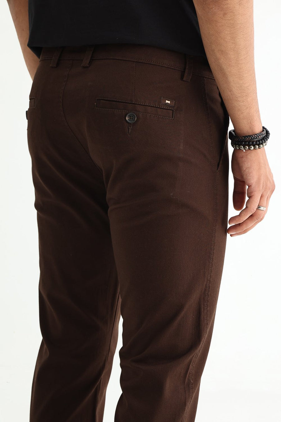 BASICS TAPERED FIT  COTTON STRETCH STRUCTURE TROUSER