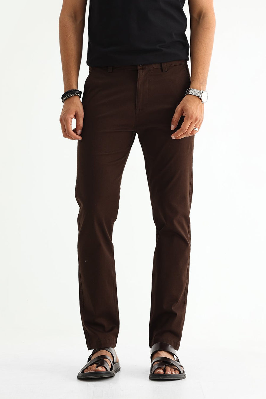 BASICS TAPERED FIT  COTTON STRETCH STRUCTURE TROUSER