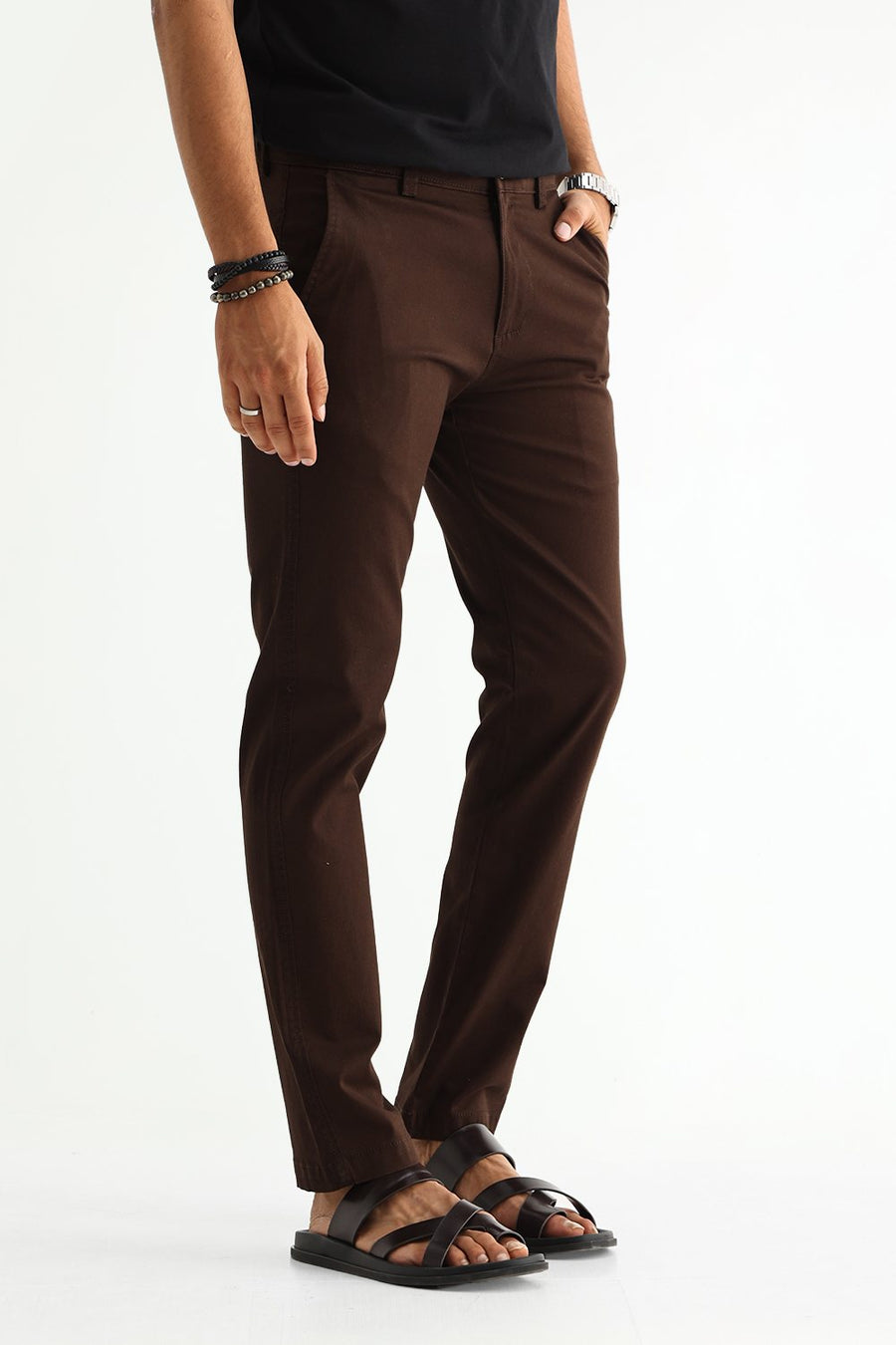 BASICS TAPERED FIT  COTTON STRETCH STRUCTURE TROUSER