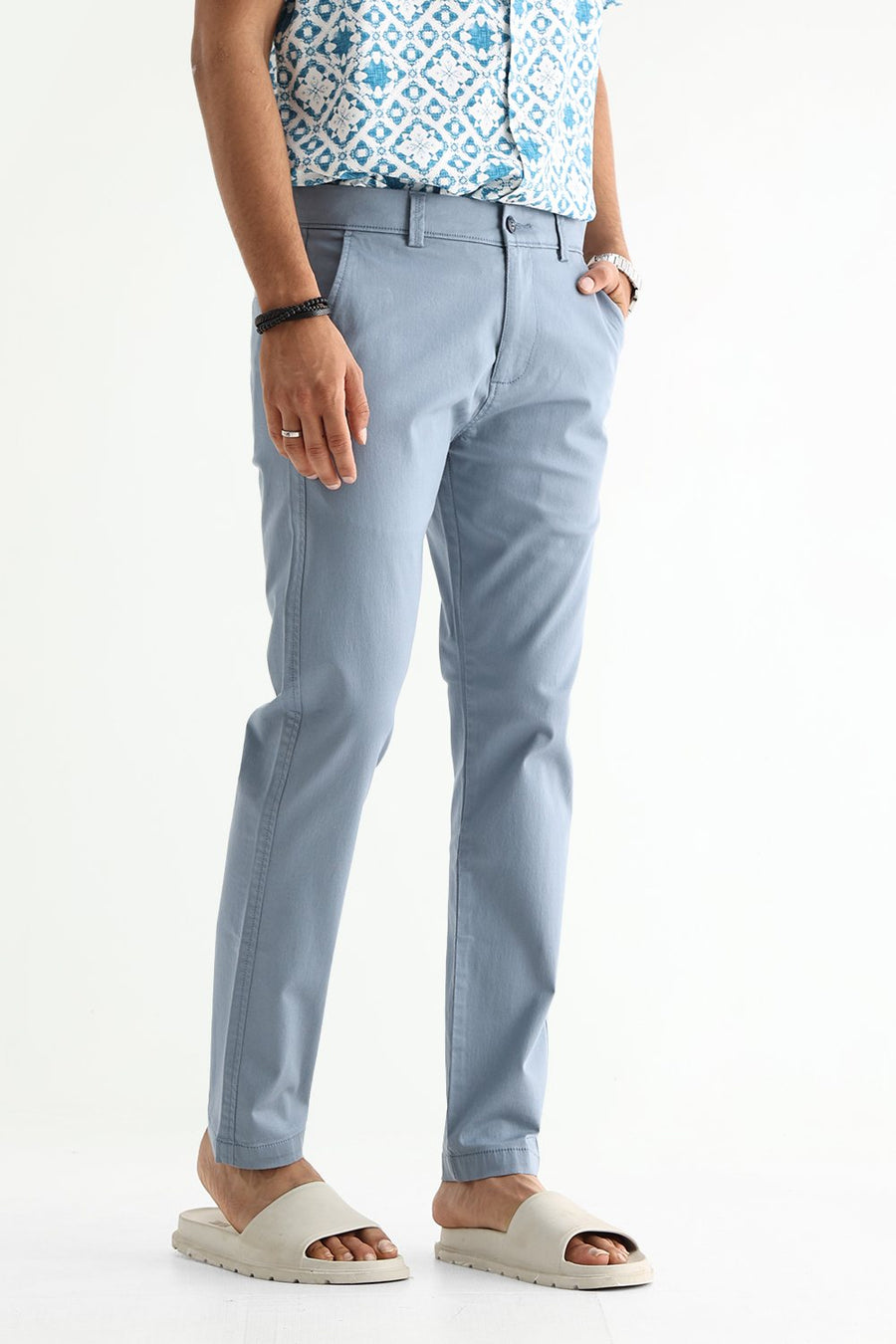 BASICS TAPERED FIT  COTTON STRETCH STRUCTURE TROUSER