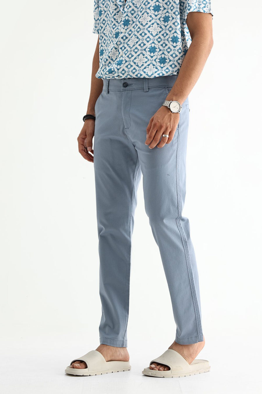 BASICS TAPERED FIT  COTTON STRETCH STRUCTURE TROUSER