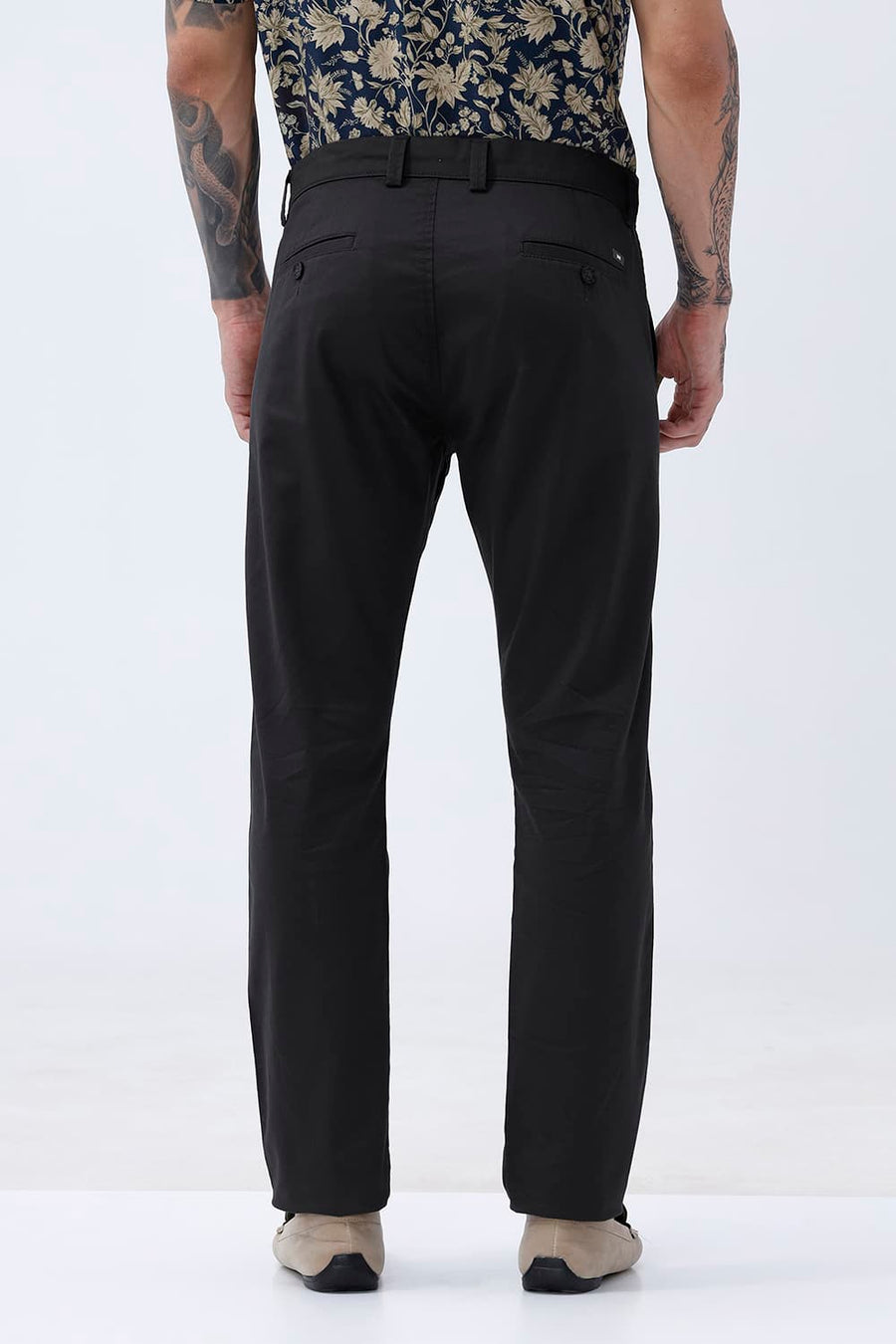 BASICS TAPERED FIT  COTTON STRETCH STRUCTURE TROUSER