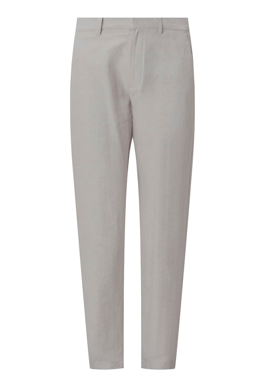 BASICS TAPERED FIT RAINY NATURAL COTTON LINEN STRUCTURE TROUSER