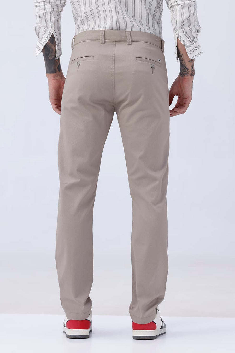 BASICS TAPERED FIT  COTTON STRETCH STRUCTURE TROUSER