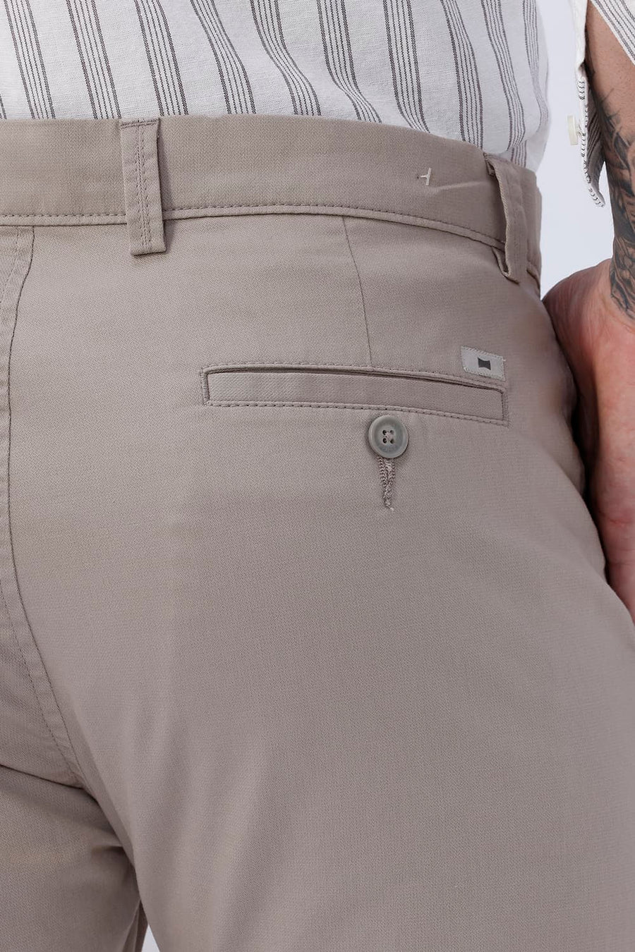 BASICS TAPERED FIT  COTTON STRETCH STRUCTURE TROUSER