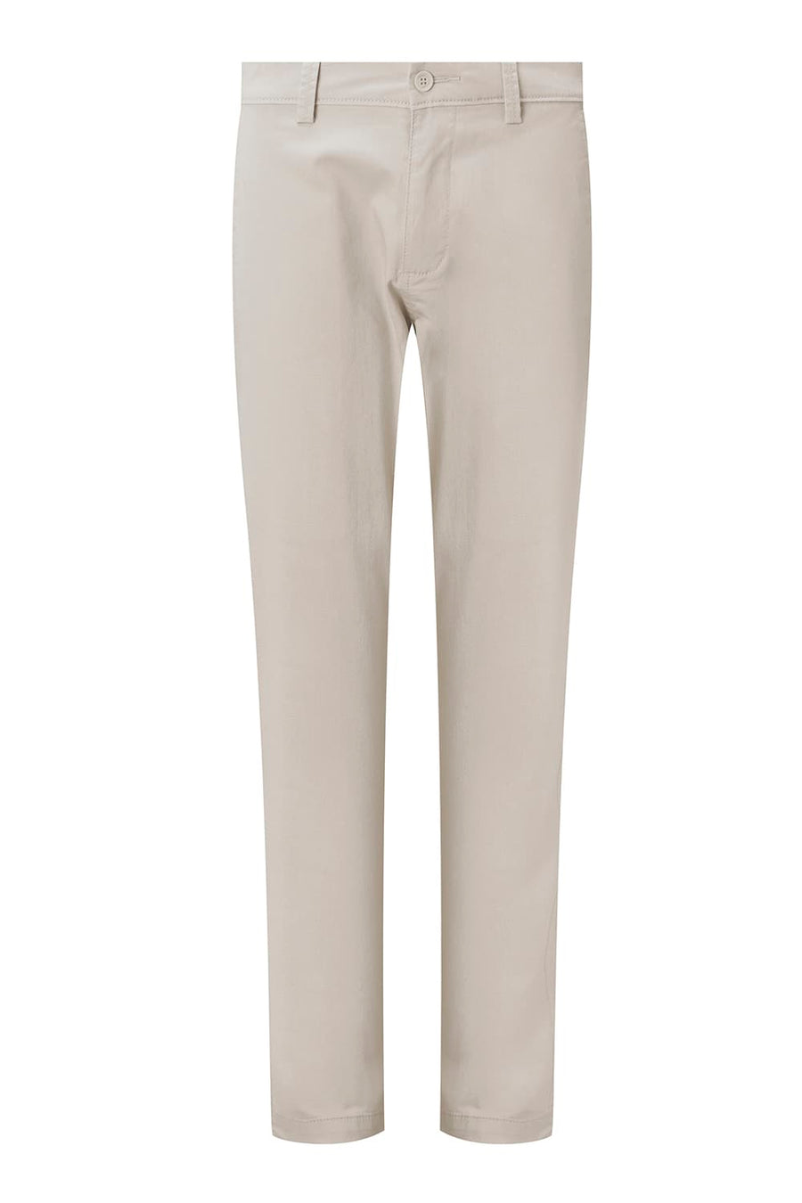BASICS TAPERED FIT DOESKIN BEIGE COTTON STRETCH STRUCTURE TROUSER