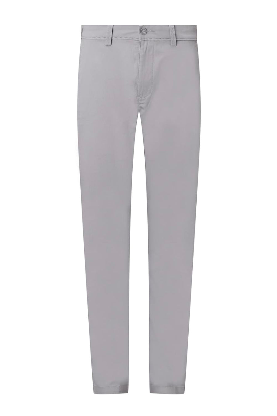 BASICS TAPERED FIT GRAY MORNING COTTON STRETCH STRUCTURE TROUSER