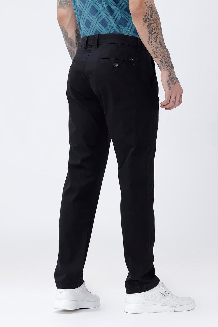 BASICS TAPERED FIT  COTTON STRETCH STRUCTURE TROUSER