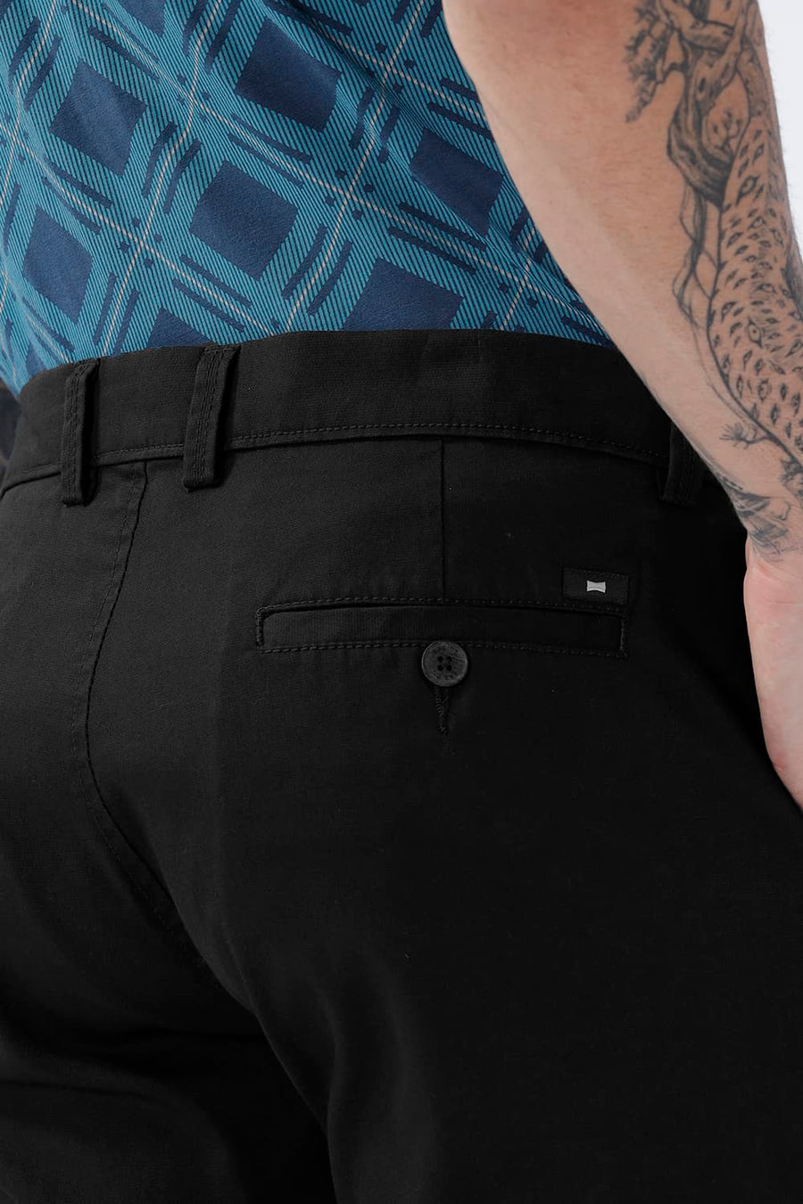 BASICS TAPERED FIT  COTTON STRETCH STRUCTURE TROUSER