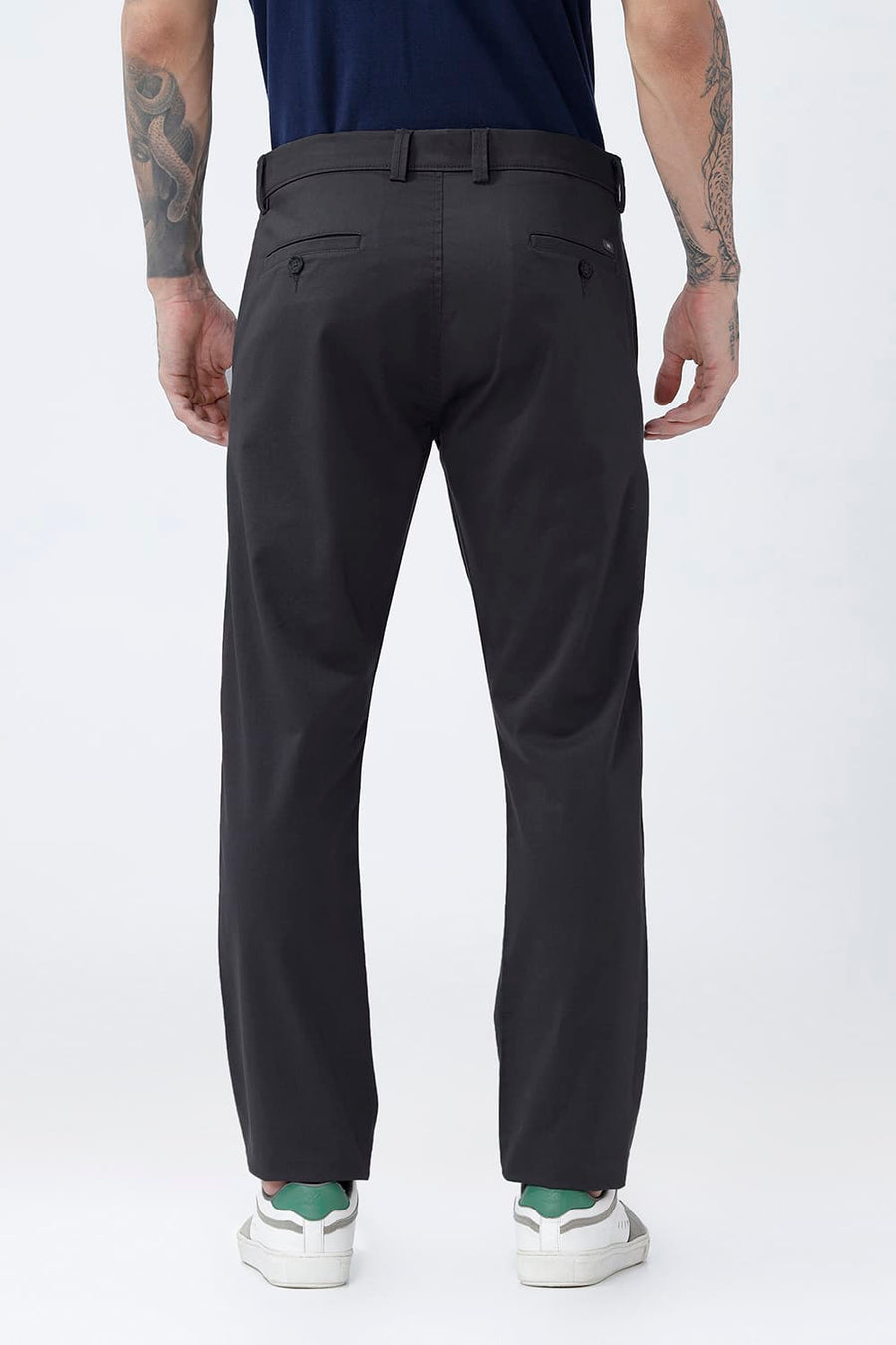 BASICS TAPERED FIT  COTTON STRETCH STRUCTURE TROUSER