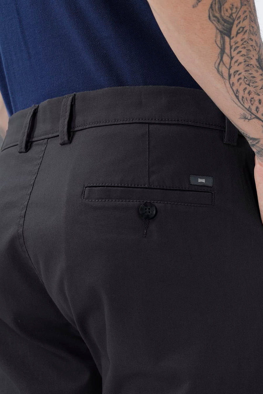 BASICS TAPERED FIT  COTTON STRETCH STRUCTURE TROUSER
