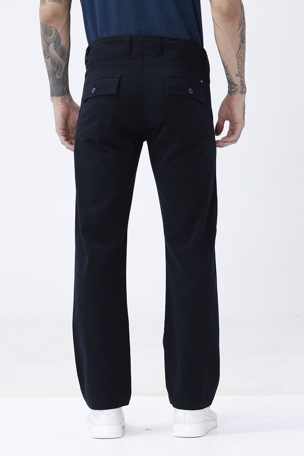 BASICS TAPERED FIT  COTTON STRETCH STRUCTURE TROUSER