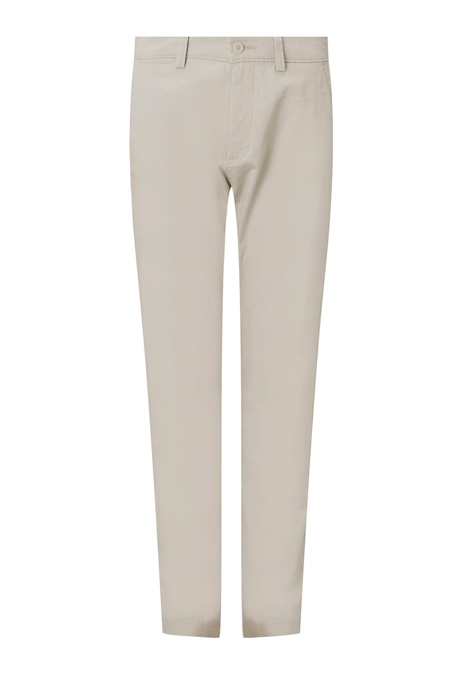 BASICS TAPERED FIT SILVER BEIGE COTTON STRETCH STRUCTURE TROUSER
