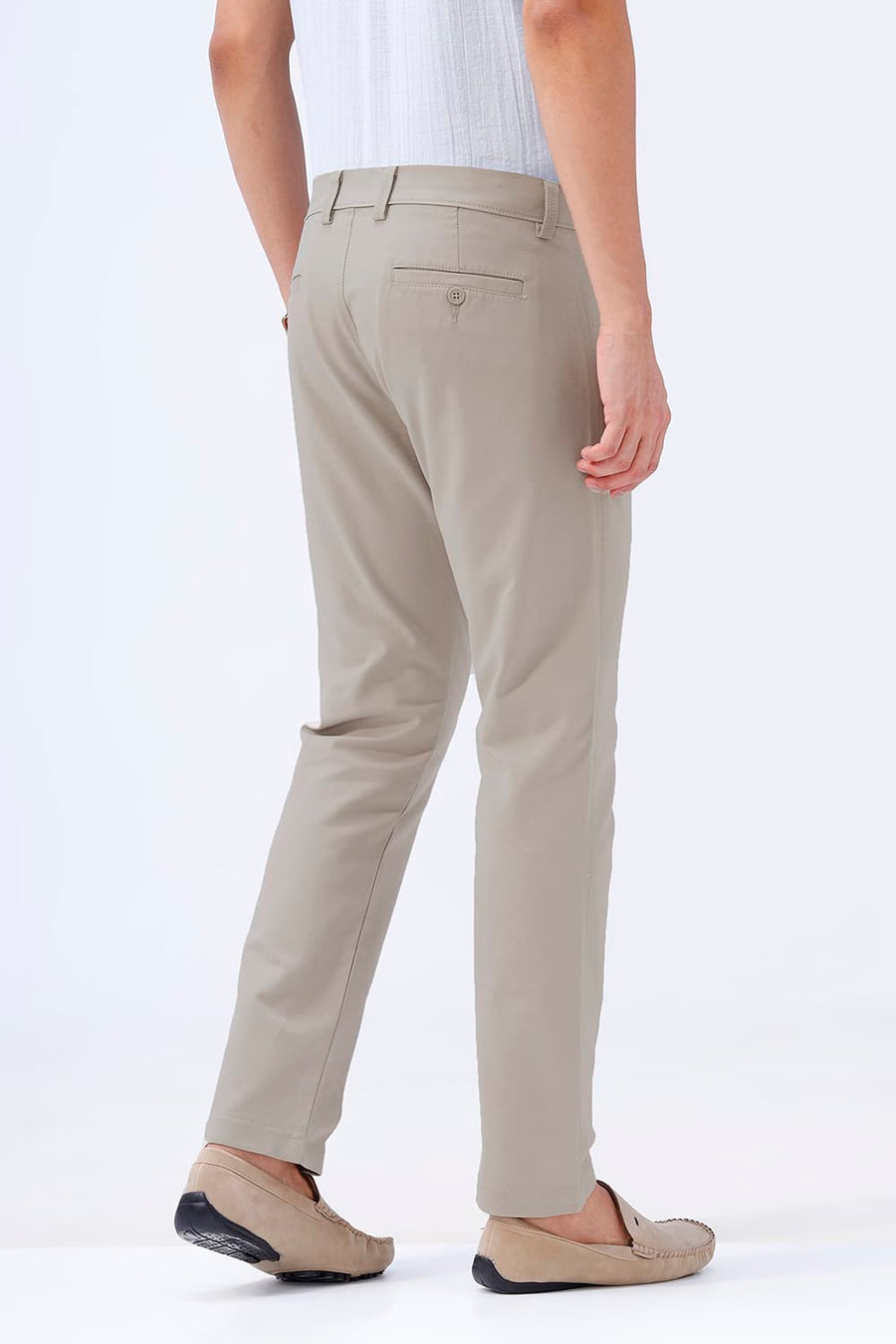 BASICS TAPERED FIT  COTTON STRETCH STRUCTURE TROUSER