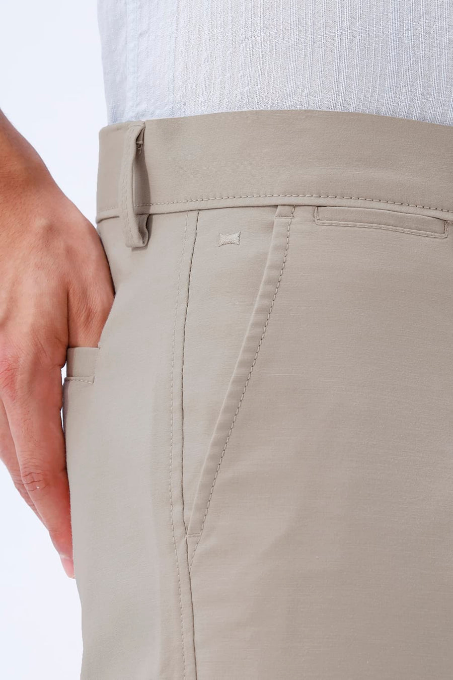 BASICS TAPERED FIT  COTTON STRETCH STRUCTURE TROUSER