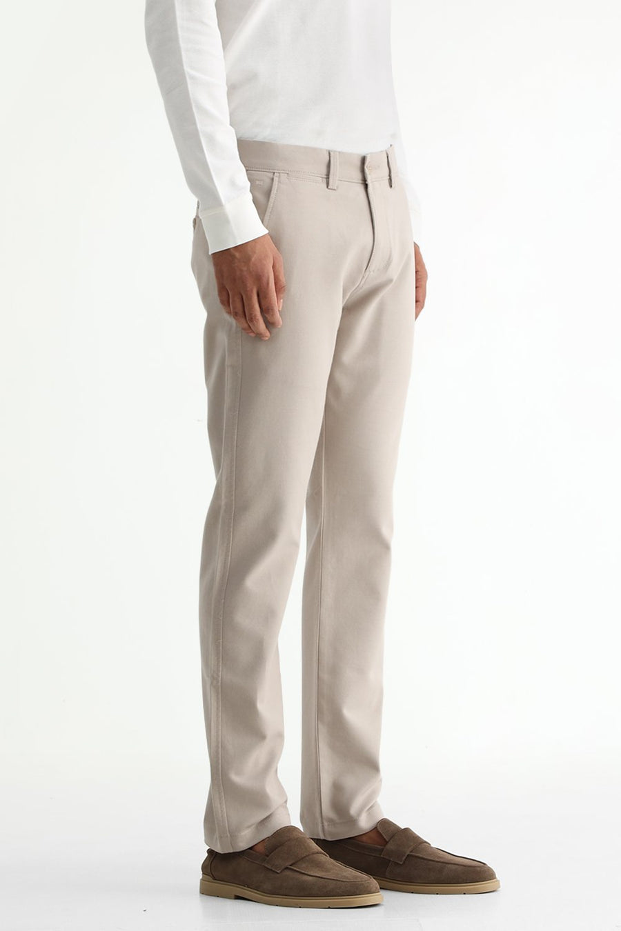 BASICS TAPERED FIT  COTTON STRETCH STRUCTURE TROUSER