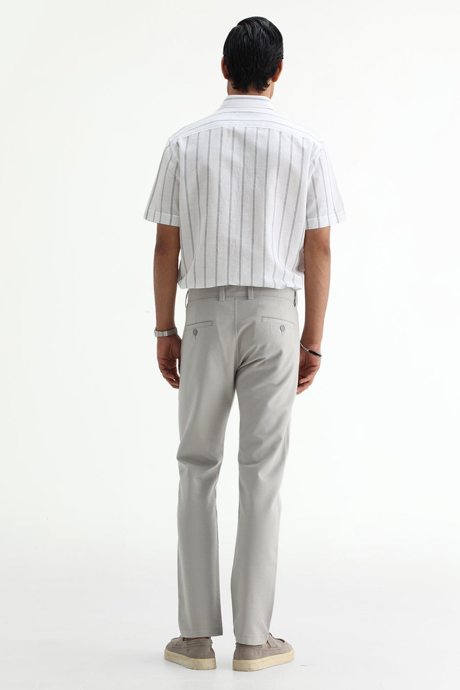 BASICS TAPERED FIT  COTTON STRETCH STRUCTURE TROUSER