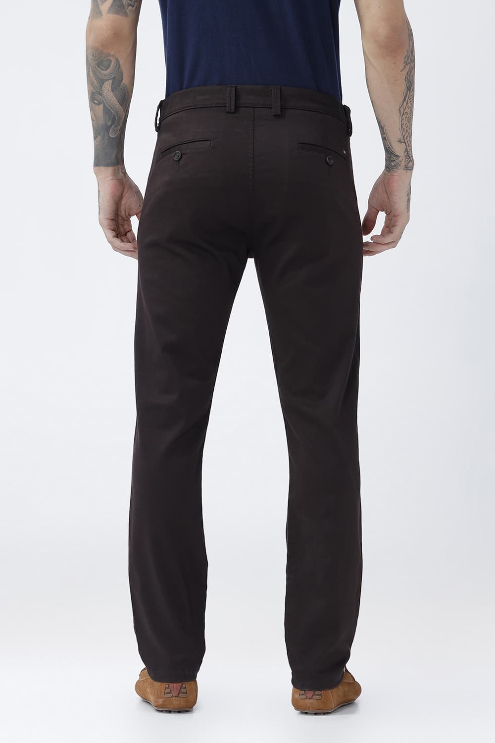 BASICS TAPERED FIT  COTTON STRETCH STRUCTURE TROUSER
