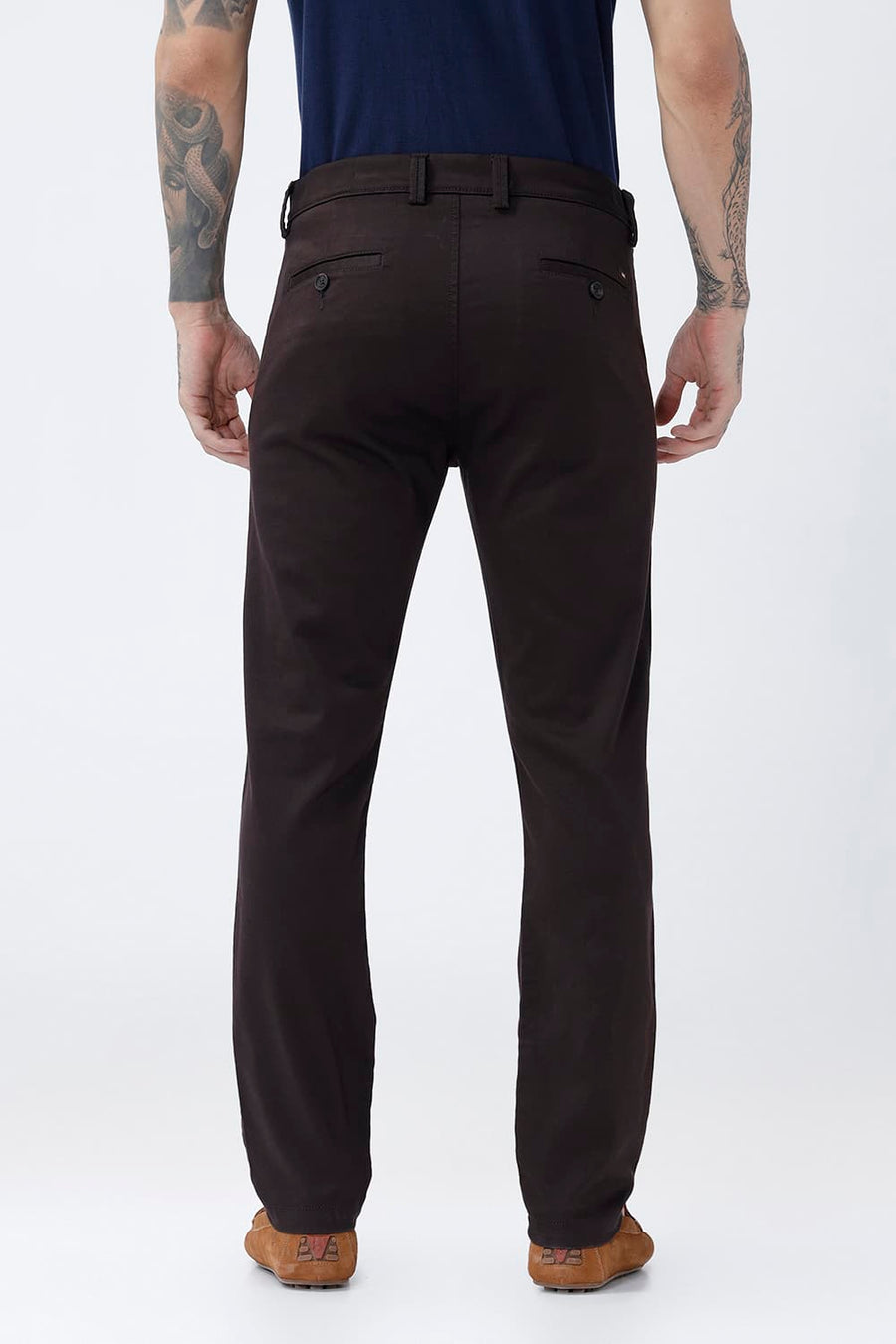 BASICS TAPERED FIT  COTTON STRETCH STRUCTURE TROUSER