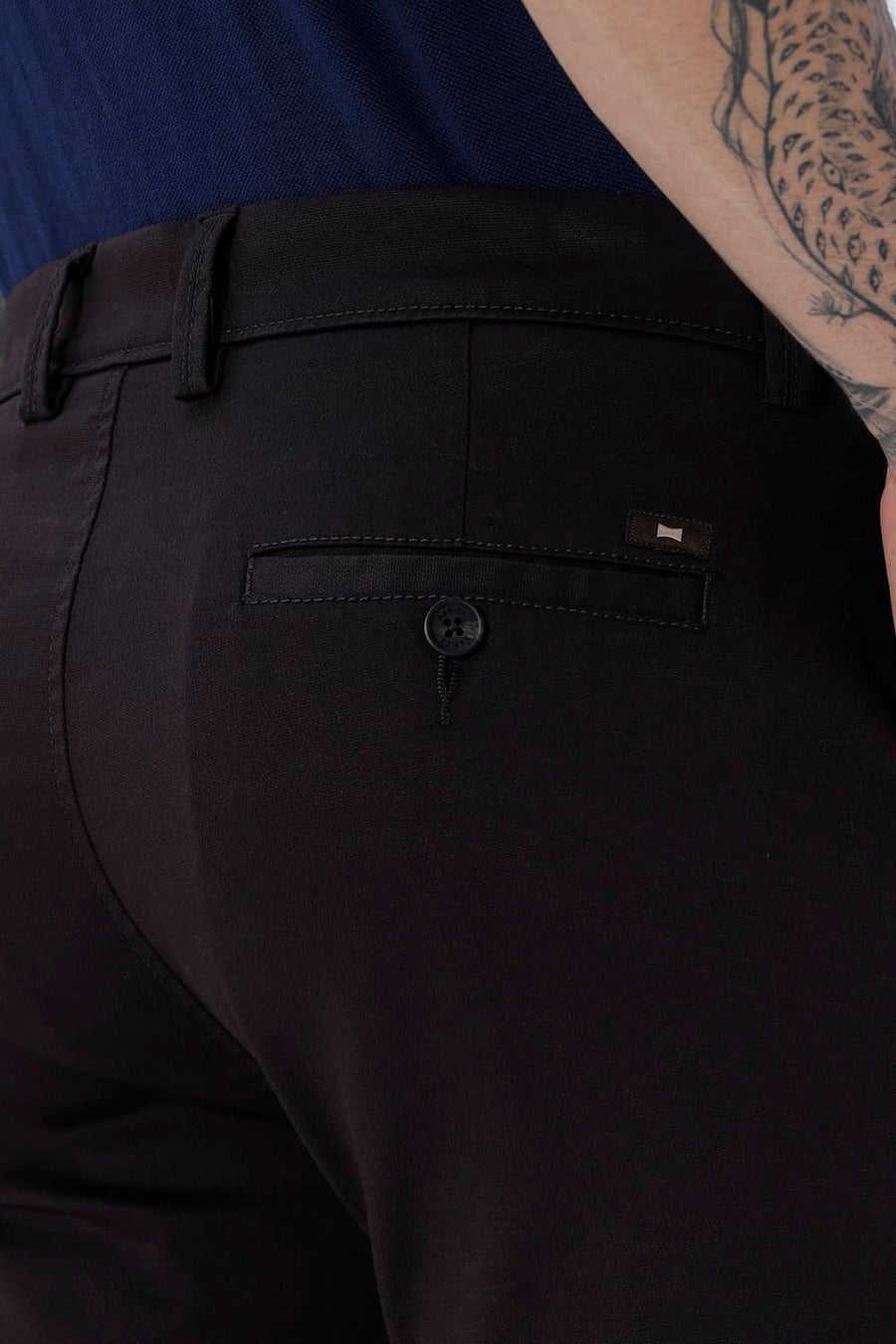 BASICS TAPERED FIT  COTTON STRETCH STRUCTURE TROUSER