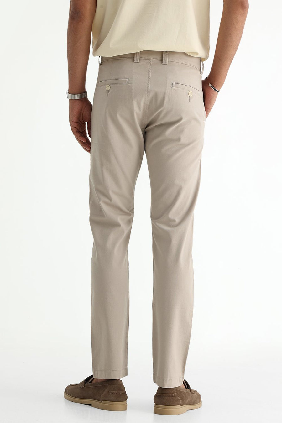 BASICS TAPERED FIT  COTTON STRETCH STRUCTURE TROUSER