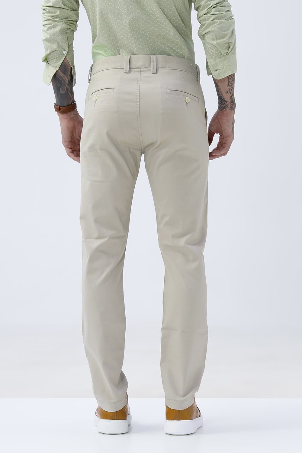 BASICS TAPERED FIT  COTTON STRETCH STRUCTURE TROUSER