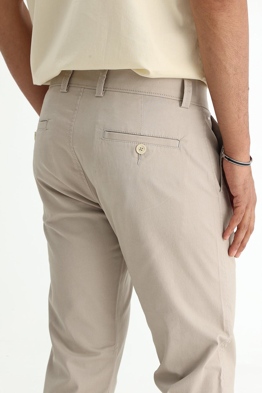 BASICS TAPERED FIT  COTTON STRETCH STRUCTURE TROUSER