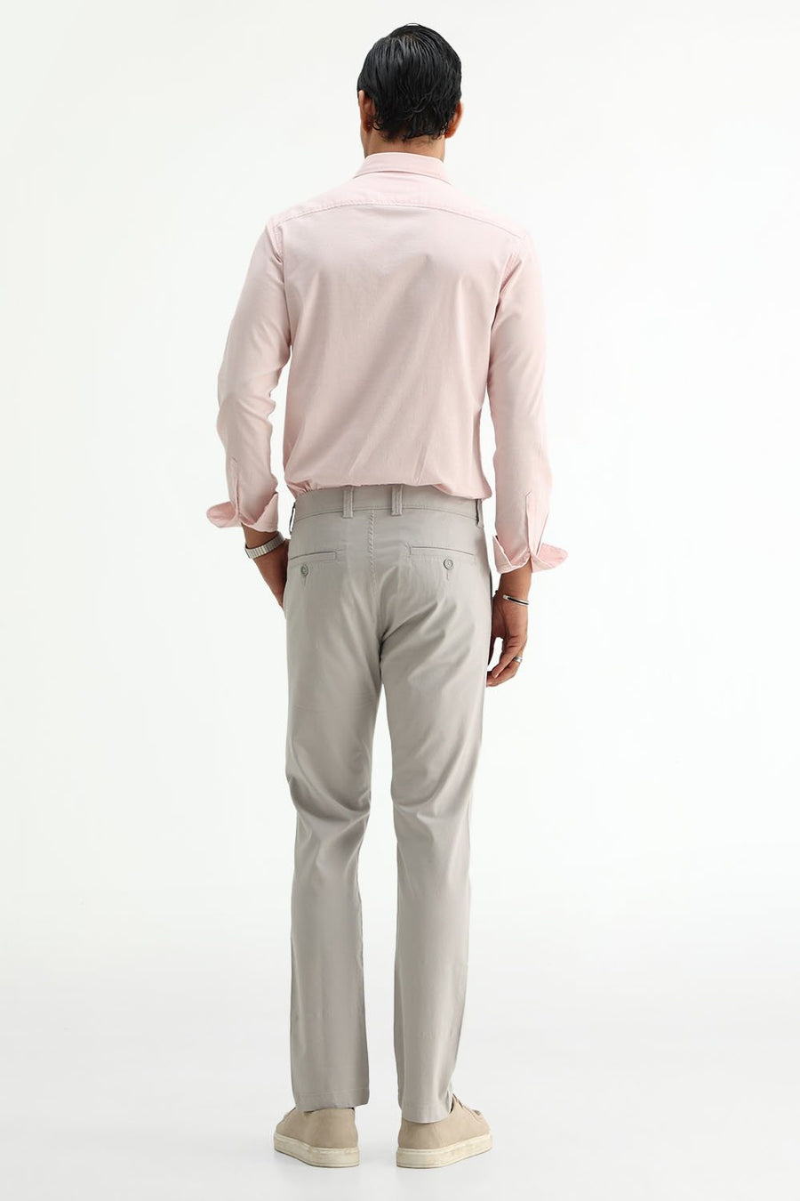 BASICS TAPERED FIT  COTTON STRETCH STRUCTURE TROUSER