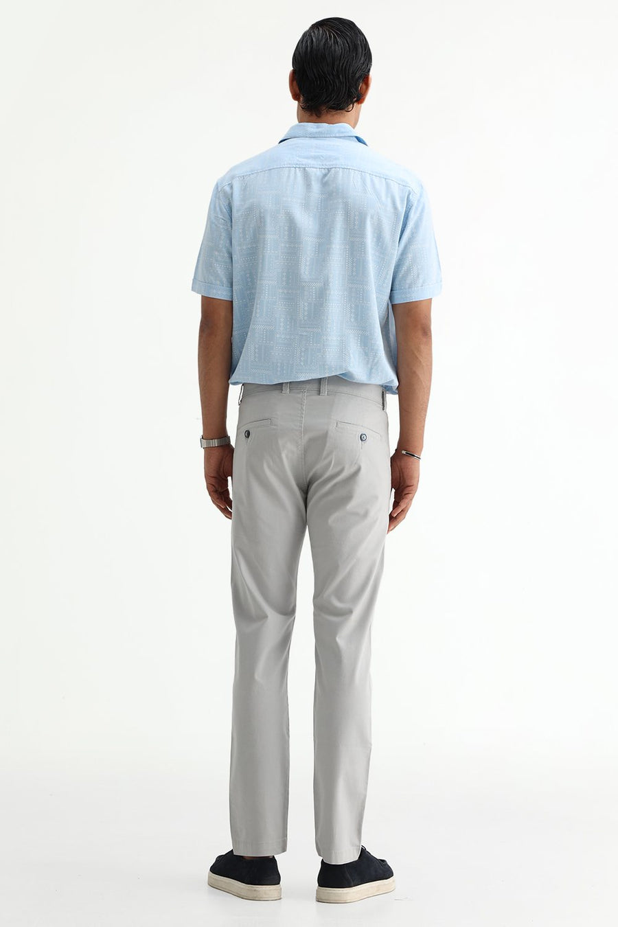 BASICS TAPERED FIT  COTTON STRETCH STRUCTURE TROUSER