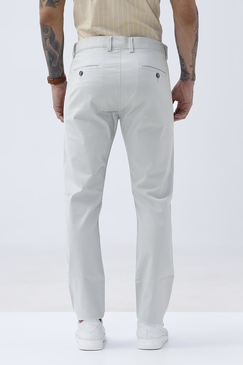 BASICS TAPERED FIT  COTTON STRETCH STRUCTURE TROUSER