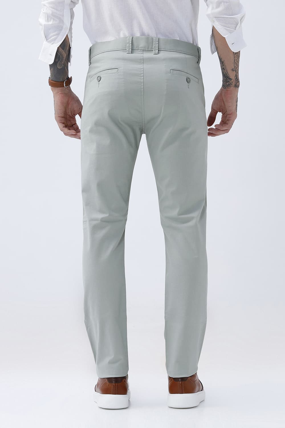 BASICS TAPERED FIT  COTTON STRETCH STRUCTURE TROUSER