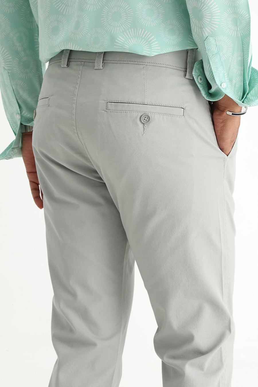 BASICS TAPERED FIT  COTTON STRETCH STRUCTURE TROUSER