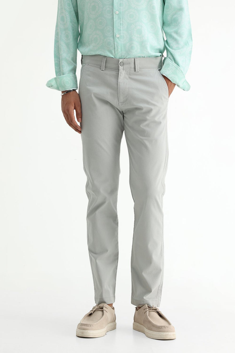 BASICS TAPERED FIT  COTTON STRETCH STRUCTURE TROUSER