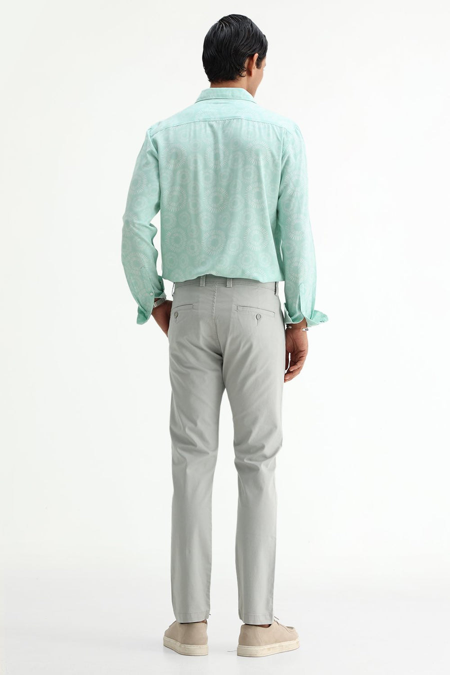 BASICS TAPERED FIT  COTTON STRETCH STRUCTURE TROUSER