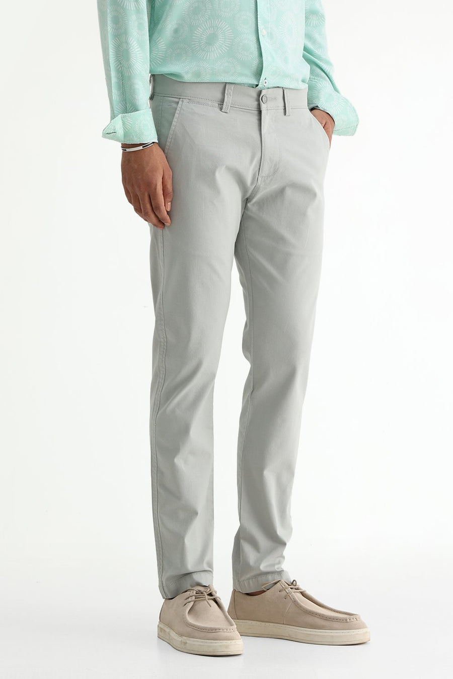BASICS TAPERED FIT  COTTON STRETCH STRUCTURE TROUSER