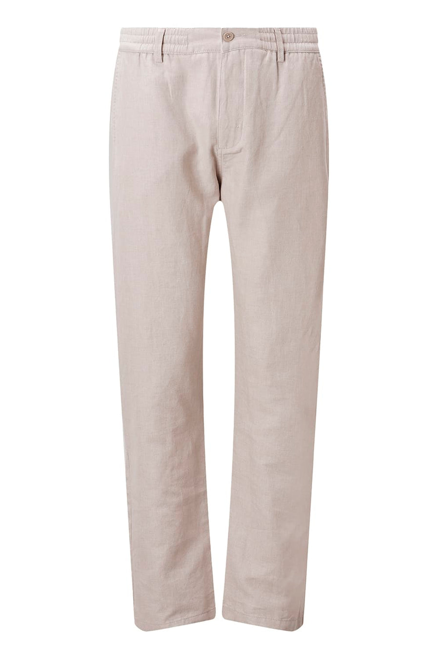 BASICS DRIFT FIT NATURAL PASTEL PARCHMENT COTTON LINEN STRUCTURE TROUSER