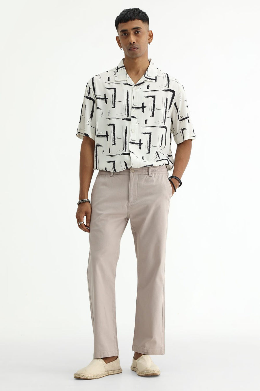 BASICS DRIFT FIT TAUPE PINK COTTON STRETCH STRUCTURE TROUSER
