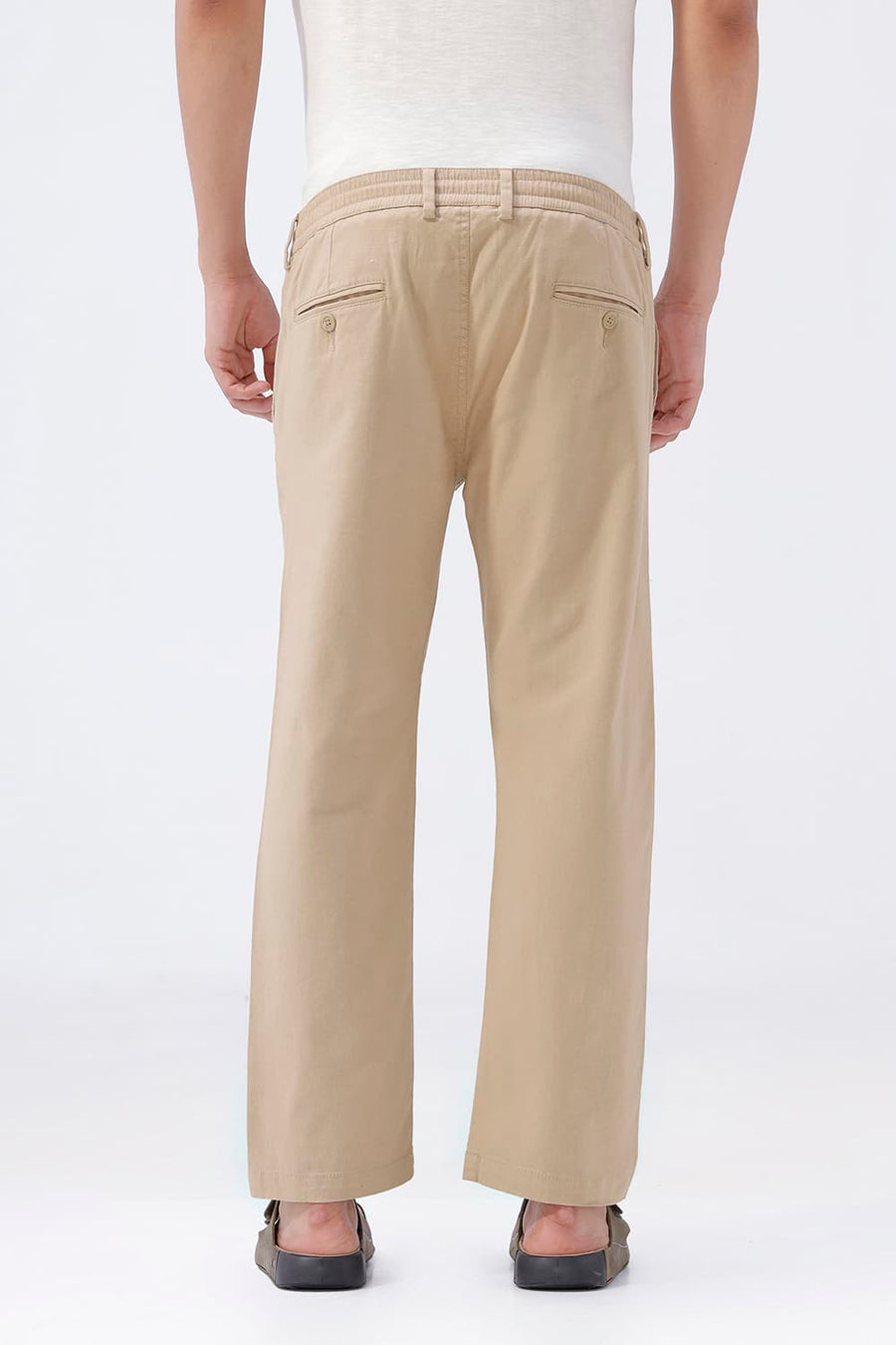 BASICS DRIFT FIT WARM SAND KHAKI COTTON STRETCH STRUCTURE TROUSER