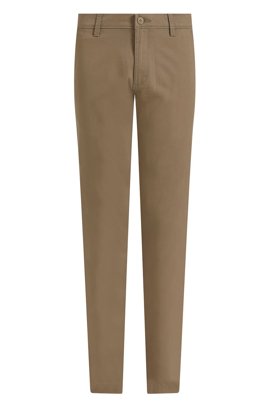 BASICS TAPERED FIT KHAKI COTTON STRETCH STRUCTURE TROUSER