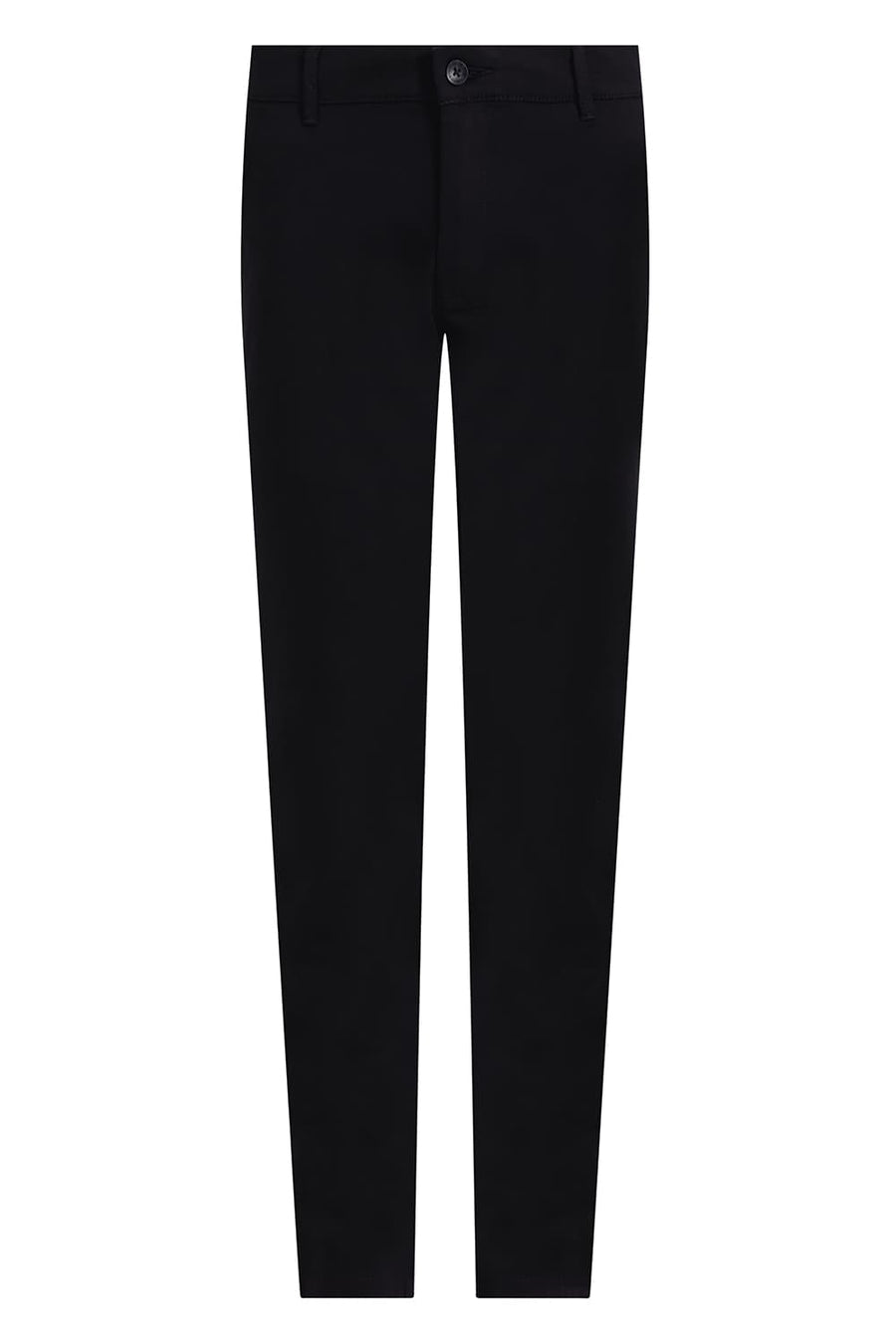 BASICS SKINNY FIT BOTTOMLESS BLACK COTTON STRETCH STRUCTURE TROUSER