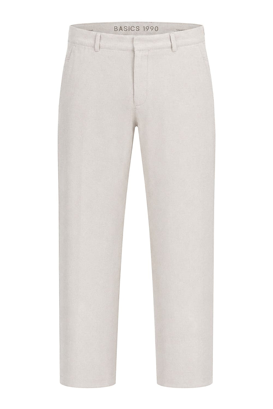 BASICS DRIFT FIT SANDSHELL NATURAL COTTON LINEN TROUSER